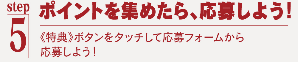 ポイントを集めたら応募しよう